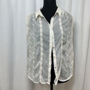 Adam Levine Collection Sheer White Blouse